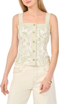 Vince Camuto Button-Down Tank in Sage at Nordstrom, Size Xx-Large
