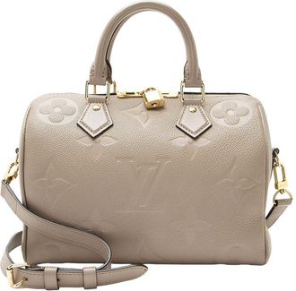 Louis Vuitton Beige Giant Monogram Empreinte Speedy Bandouliere 25 (Authentic Pre-Loved)