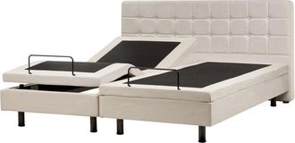 Beliani Cama Ajustable El&eacute;ctricamente 180 X 200 Cm Beige Claro Con Mando A Distancia Duke