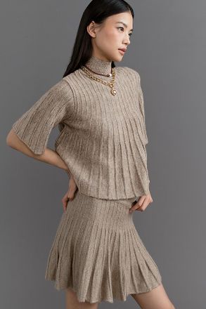 Maeve Ribbed Sweater Mini Skirt