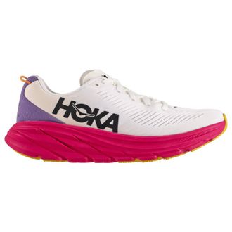 Hoka One One Hoka Rincon 3 Synthetic Textile Womens Low Top Trainers - Blanc De Blanc Eggnog - Size:UK 6.5