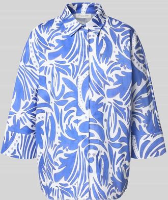 Christian Berg Bluse mit verdeckter Knopfleiste und 3/4-Arm in Royal, Gr&ouml;&szlig;e 34