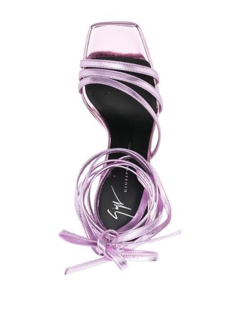 Giuseppe Zanotti Metallic Leather Platform Heel - Pink