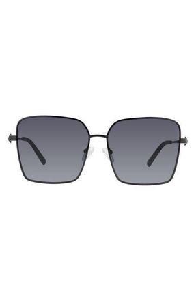 Kurt Geiger 61mm Sunglasses in Black/Dark Grey Sf at Nordstrom