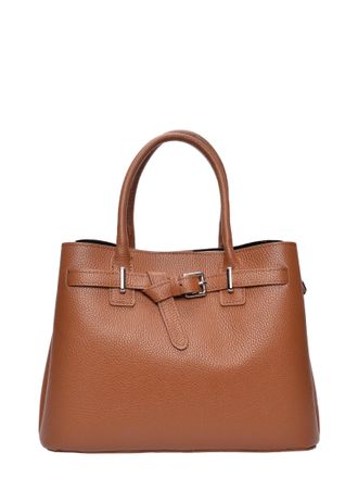 Anna Luchini Brown Rundleer Tas