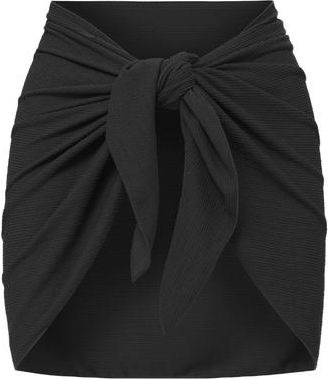 Change of Scenery Liv Cover-Up Swim Sarong in Black Texture at Nordstrom