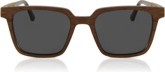 Oh My Woodness! Square Full Rim Mens Sunglasses Brown Size 51 - Free Lenses - Oh My Woodness