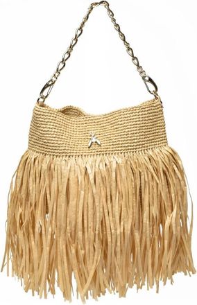 Patrizia Pepe Rieten Schoudertas - Dames - Schoudertassen - Beige - ONE Size - Tassen
