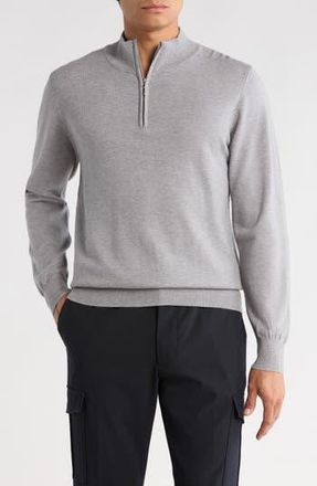 T.R. Premium Slim Fit Quarter Zip Sweater in Grey at Nordstrom Rack, Size Xxx-Large