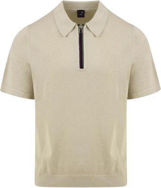 Paul Smith Polo met ritssluiting in de hals - Heren - Polos - Grijs - S - Katoen - Tops