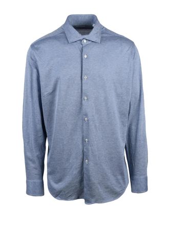 Xacus Blue Cotton Lyocell Shirt