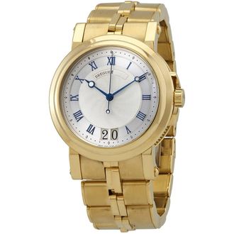 Breguet Marine Automatic Silver Dial 18kt Yellow Gold Mens Watch 5817BA12AV0