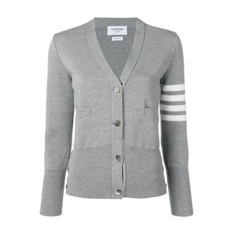 Thom Browne Cardigans, female, Gray, S, Thom Browne Jumpers Light Grey