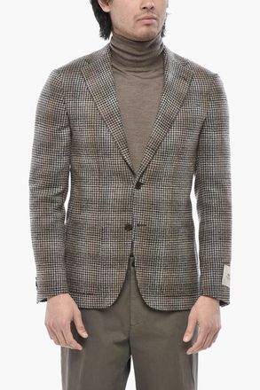 Corneliani CC COLLECTION Giacca 2 Bottoni in Lana Vergine e Seta con Doppio Spacco Corneliani