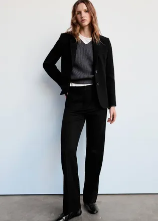 Mango Pantaloni completo dritti nero - Donna - 36 - MANGO