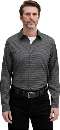 A|X Armani Exchange Camisa de Corte Regular con Logo Estampado - Shirts - Hombre - Gris - 2XL