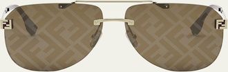 Fendi Mens Sky Monogram Metal Sunglasses