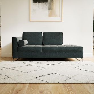 MYCS Dunkelgraues Sofa Lyvyn, 2-Sitzer, mit Metallbeinen, komplett modular, individuell anpassbar, 98 x 78 x 176 cm