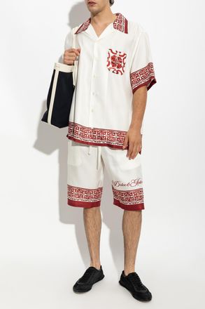 Dolce & Gabbana Silk Shirt With Majolica Print, Mens, White