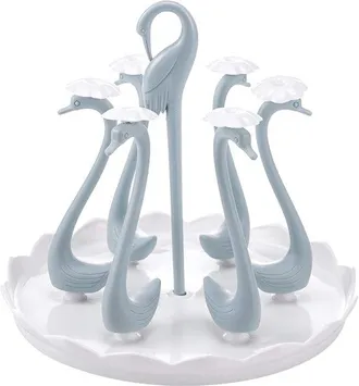 OEM Escurridor De Tazas, Soporte Para Tazas Swan Con Bandeja Antigoteo Giratoria, Escurridor Tazas Pl&aacute;stico, Escurridor Tazas Encimera Cocina (azul