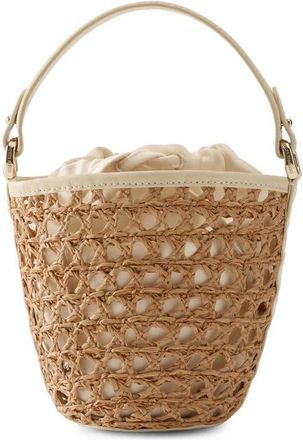 Helen Kaminski Ama Braided Raffia Bucket Bag in Nougat at Nordstrom