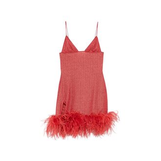 Os&eacute;ree Lumi&egrave;re Plumage Feather-trim Mini Dress