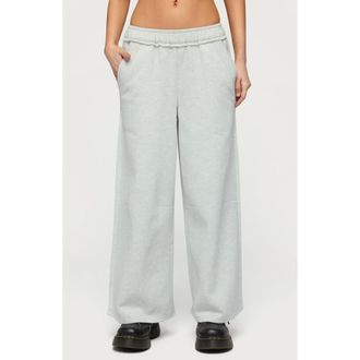 Edikted Kori Oversize Sweatpants in Gray-Melange at Nordstrom, Size X-Large