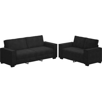 vidaXL Vidaxl - Juego De Sof&aacute;s Con Cojines 2 Piezas Terciopelo Negro