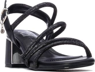 Xti Womens Pu Block Sandal In Black