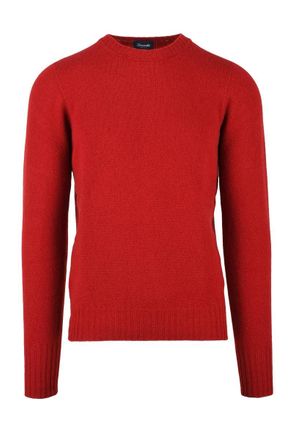 Drumohr Crew Neck Sweater Lambskin - Red