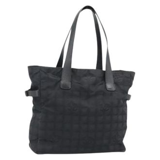 Chanel Pre-owned Tote Bags, female, Black, Size: ONE SIZE Pre-owned Vintage Nylon Tote Bag