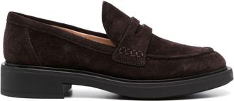 Gianvito Rossi Womens Suede Harris Loafer - Dark Brown Leather - Size EU 35