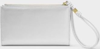 Katie Loxton Arden Large Braided Wristlet Wallet in Silver at Nordstrom
