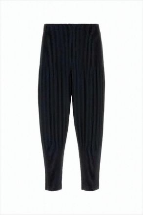 Homme Plissé Issey Miyake Cropped Pleated Jogger Pants With Textured Finish