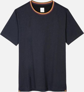 Paul Smith Mens Paul Smith Stripe Rib T-Shirt S1-25 49 DK NAVY - Black - Size: 40