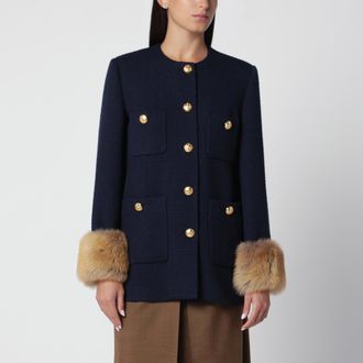 Valentino Navy peacoat in wool tweed