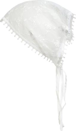 Natasha Floral Embroidered Lace Headscarf in White at Nordstrom