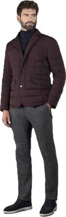 Moorer MenS Amaranth Quilted Blazer Jacket, Size 52