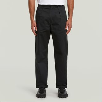 G-Star Pleated Chino Relaxed Straight - Zwart - Heren