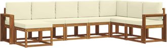 vidaXL Conjunto De Sof&aacute;s De Exterior 8 Uds. Natural Y Crema Vidaxl