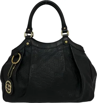 Gucci Black Leather Handbag Shoulder Bag Tote Bag (Pre-Owned)
