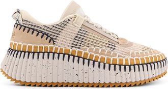 Chloé Nama Low-Top Mesh Sneakers With Suede Inserts-Donna