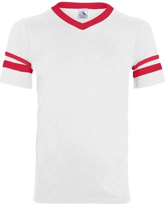 Augusta Sportswear V-Neck Jersey with Striped Sleeves