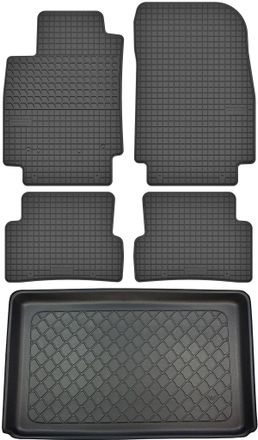 OEM Renault Captur I Crossover De 04.2013 A 12.2019 Set - Alfombrillas De Goma Para Coche + Alfombrilla Para Maletero