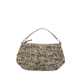 Ibeliv Trim-leather Woven Shoulder Bag