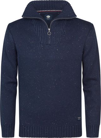 Petrol Industries Heren Gebreide Half-Zip Trui Denver - Blauw