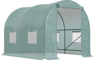 OUTSUNNY Invernadero Caseta 2,5x2x2 M Invernadero De T&uacute;nel Con Cubierta De Pe 140 G/m&sup2; Para Cultivo Plantas Verduras Frutas En Jard&iacute;n Terraza