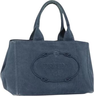 Prada Pre-owned Tote Bags, female, Blue, Size: ONE SIZE Pre-owned Vintage Tote Bag