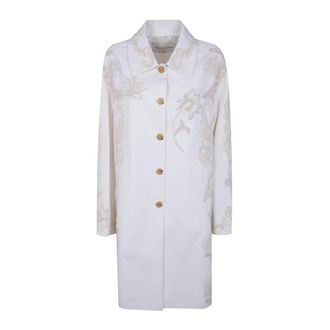 Dries Van Noten Dames, Mantels, Wit, Maat: M Katoen