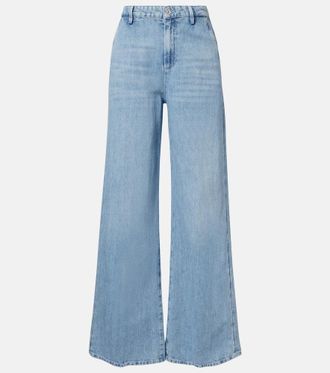 7 For All Mankind Cotton and linen wide-leg jeans